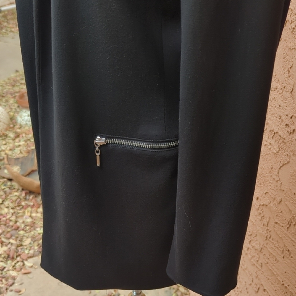 Chico's Black Open-Front Blazer with Zip Pocket Accents - Picture 5 of 7